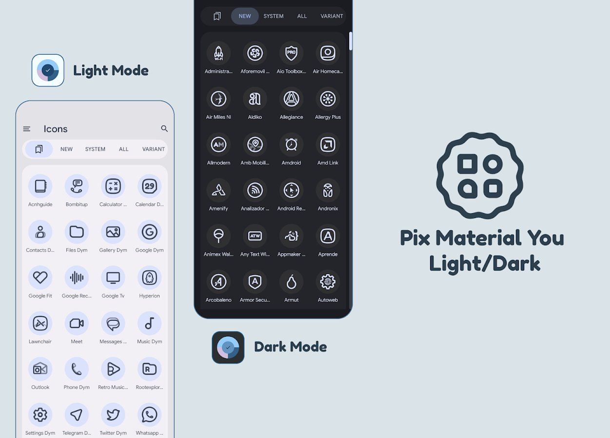 Pix Material You Light/Dark background