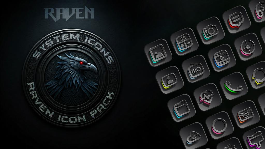 Raven Dark Icon Pack background